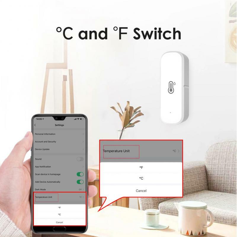Zigbee-Tuya接続された温度と湿度センサー,家庭用,屋内温度計,Alexa, Google Home, Wi-Fiで動作