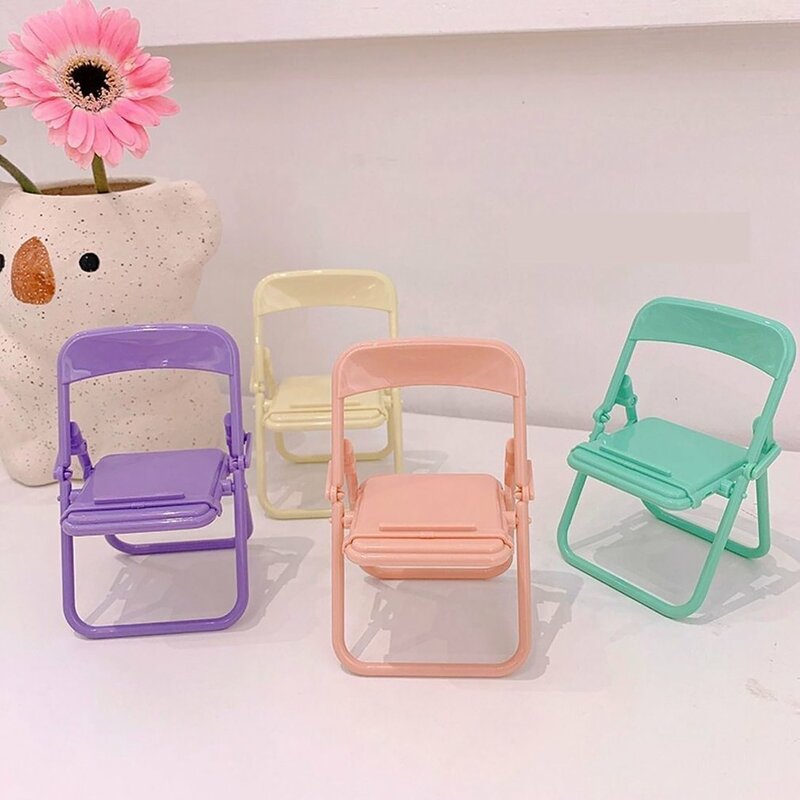 Cute Color Chair Adjustable Phone Holder Stand For iPhone 13 Pro Foldable Mobile Phone Stand Desk Holder Universal Lazy Bracket