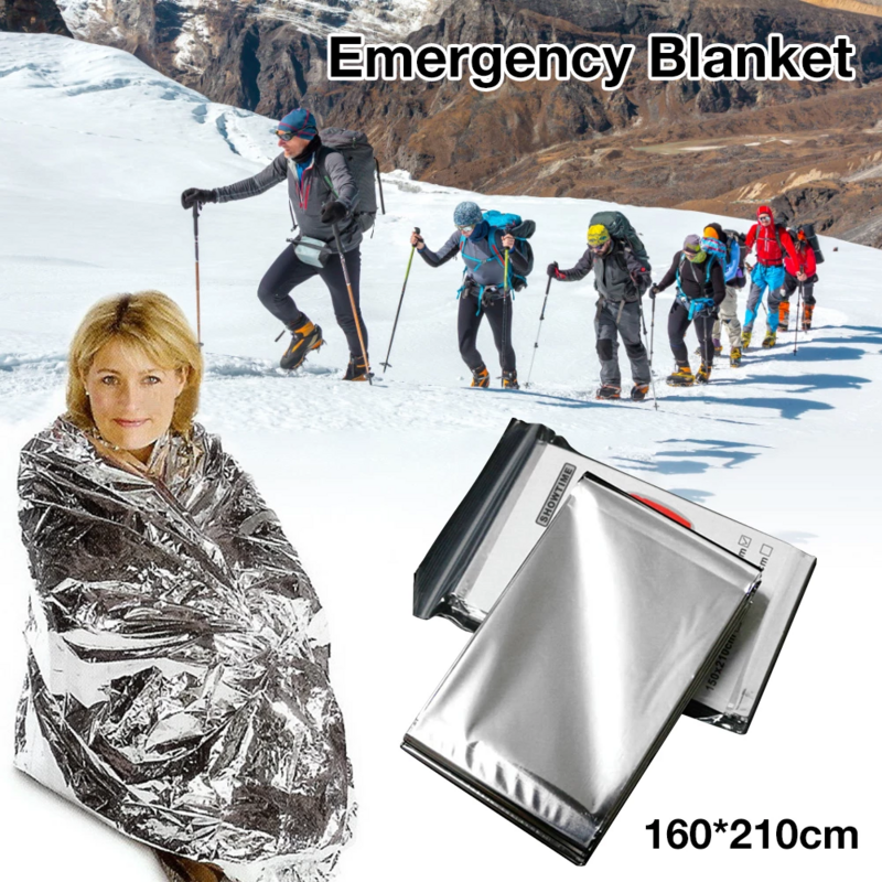 VITCOCO 160*210CM Emergency Blanket Low Temperature Rescue First Aid Kit Insulation Blanket Lifesaving Warm Insulation