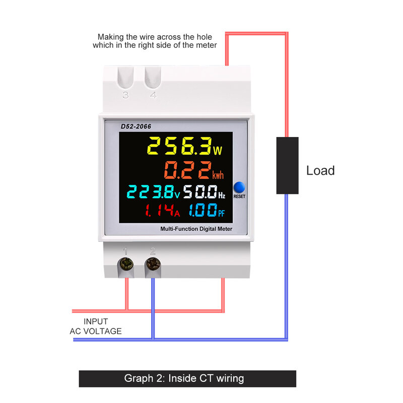 6IN1 Monitor AC Rel Din 110V 220V 380V 100A Faktor Daya Arus Tegangan KWH Aktif Meteran Frekuensi Energi Listrik VOLT AMP