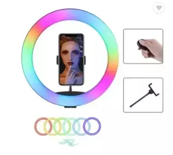 RGB เติมแสง360การหมุนแหวนไฟ selfie มืออาชีพพร้อมขาตั้งสำหรับกล้องโทรศัพท์