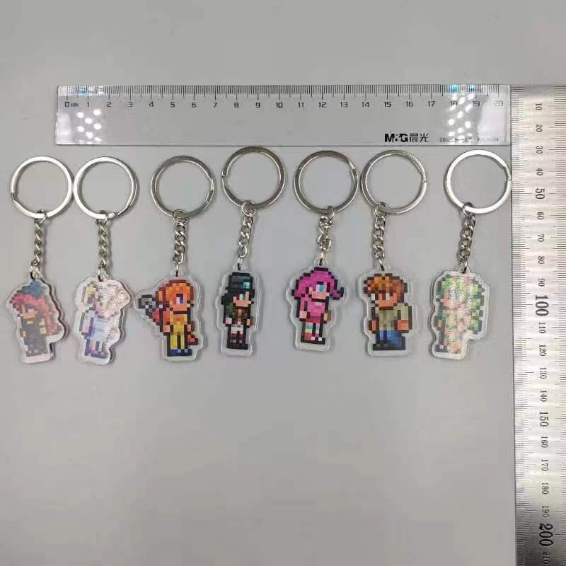 2024 Anime Schlüssel bund Terraria Spiel Schlüssel anhänger Spaß zurück zur Schule Geschenk Pixel Schlüssel ring Anhänger süße Dinge billiges Geschenk für besten Freund
