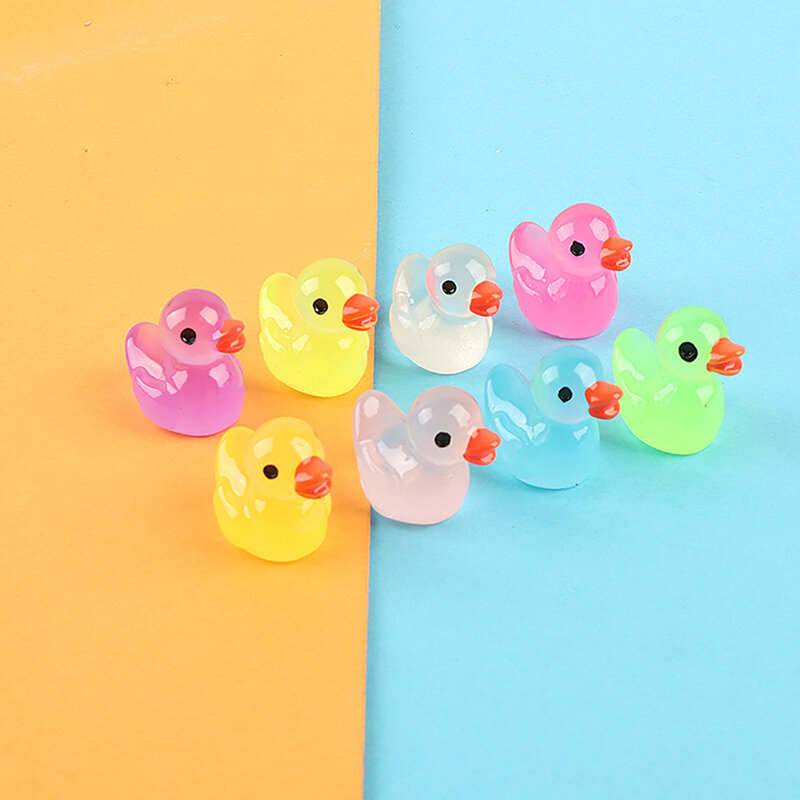 5 buah mainan dekorasi kreatif bercahaya, tanaman sukulen lanskap mikro bebek bercahaya DIY