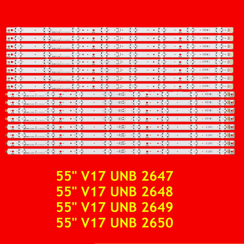 Tira de retroiluminação LED para YR-PJ550, DS-D2055NL-B/G, LD550DUN(TKB1/TKB2), 55 ", V17 UNB, 2650, 2649, 2647, 2648