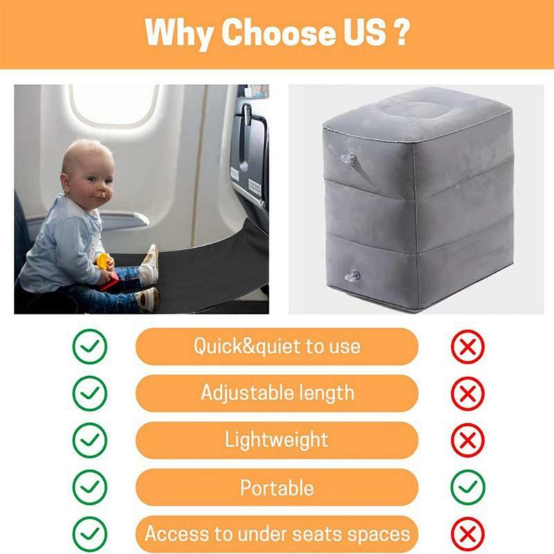 Przedłużacz fotela samolotu podróży podnóżek łóżko dla dzieci kompaktowy i lekki podstawowe akcesoria do podróży samolot dla dzieci