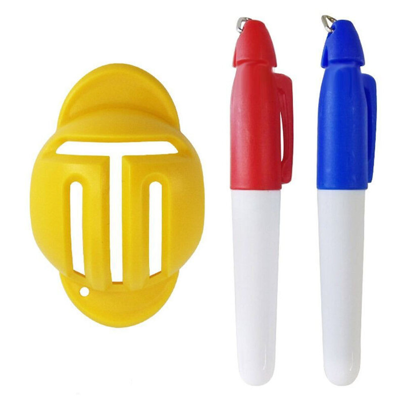 Golf Ball Marking Tool Kit, 1 Golf Ball Line Drawing, Stencil, 2 Canetas Marcador, Colocar Ferramentas