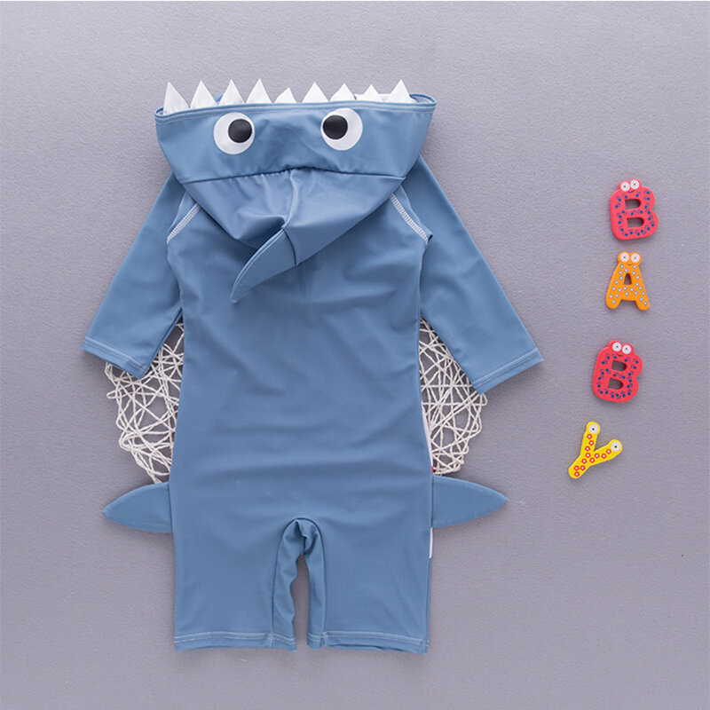 Jednoczęściowy kostium kąpielowy dla dzieci boy Shark zwierzęcy strój kąpielowy plażowy krem przeciwsłoneczny nasiąkające gorącą wiosennya strój kąpielowy
