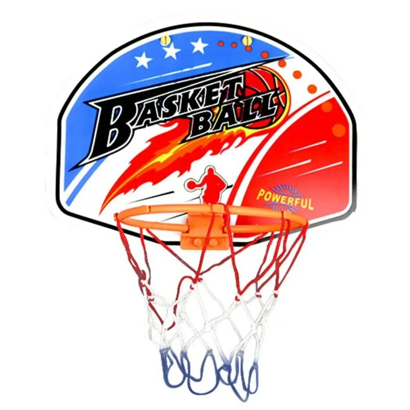 Plastic Basketball Basket Hoop Brinquedos, Sem Perfuração, Brinquedo Inflável, Pendurado Encosto, Altura Ajustável, Instalação Estável