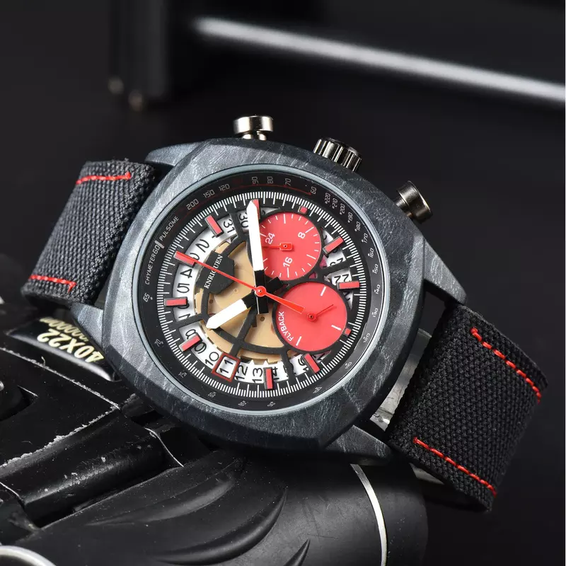 Relógios de pulso de luxo masculinos com pulseira de couro AAA Quartz Clocks, data automática, caixa quadrada, nova marca original, frete grátis, 2024