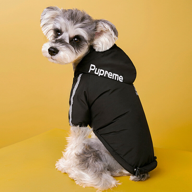 Cappotto per cani antivento cappotto imbottito spesso invernale abbigliamento per cani di piccola taglia media gilet con cappuccio per Bulldog francese cucciolo Costume Pug