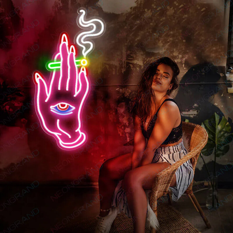 Coole Mädchen Shop benutzer definierte Logo Flex 12V Licht LED Leucht reklame für Rauch geschäft