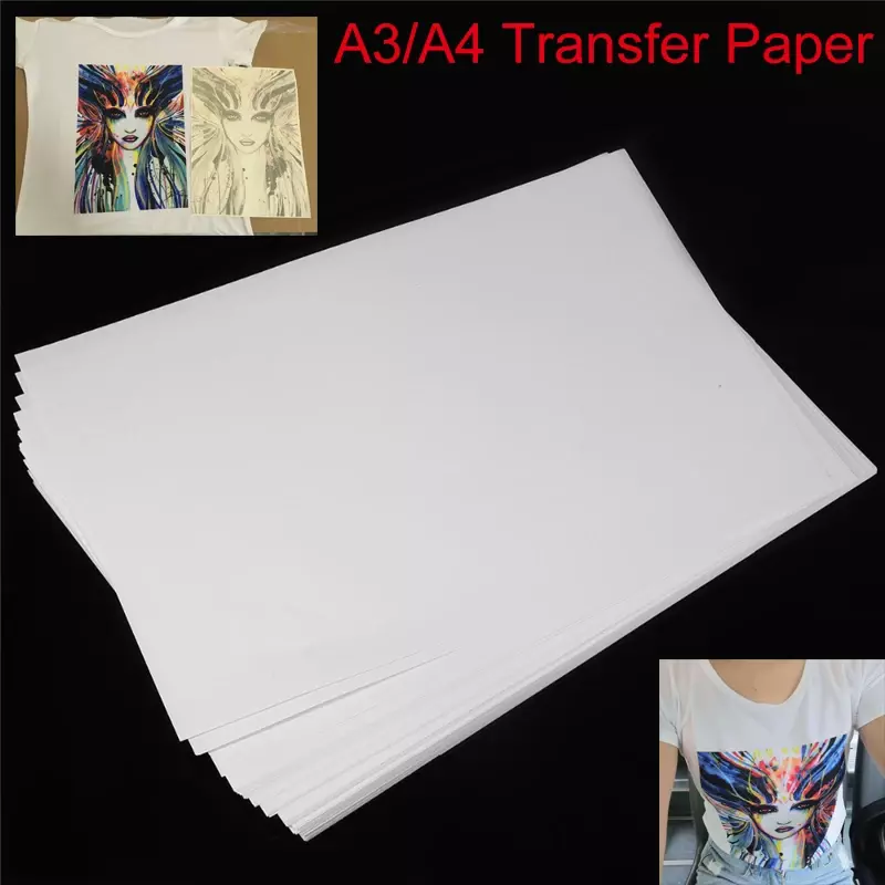 A3/A4 T-Shirt Printing On Thermal Transfer Paper Light Fabric Fabric Process Sticker Decoration Shiny Clothes T-shirt Stickers