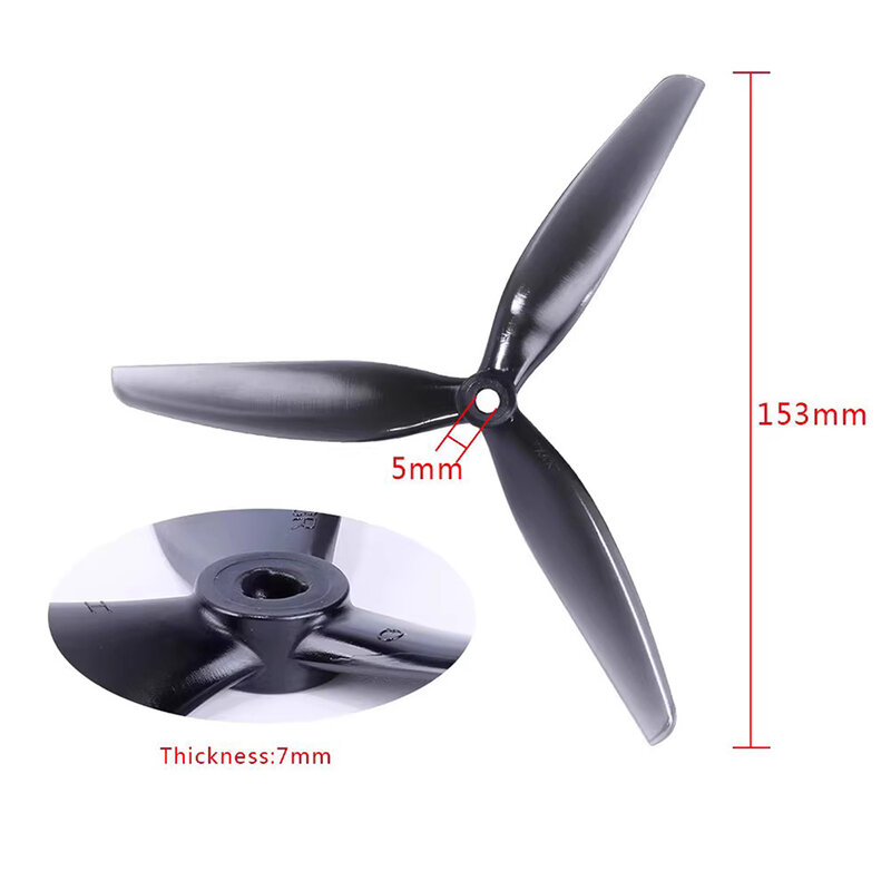 9IMOD 2/10Pairs Prop 7X4X3 7040 Propellers 7inch 3-Blades Tri-Blade Props CW+CCW for RC FPV Racing Drone DIY Parts