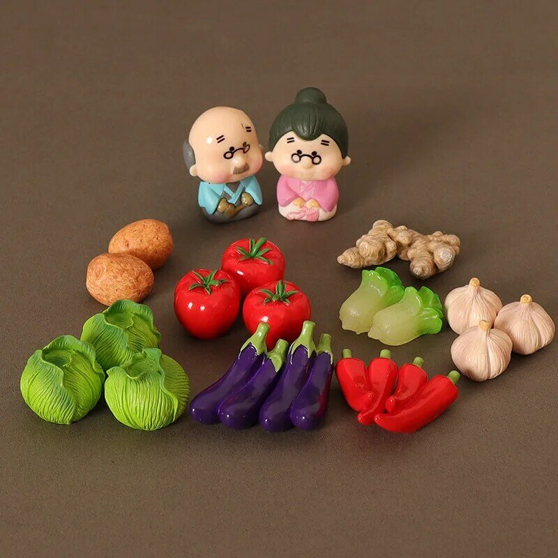 Miniature Dollhouse Pretend Play Brinquedos para Crianças, Acessórios Alimentares, Modelo de Cozinha, Decoração de Bonecas, Legumes, 1/12, 8Pcs por conjunto