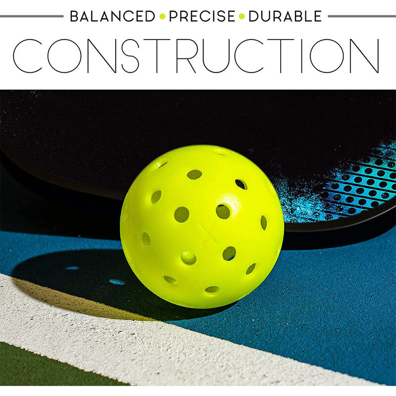 6 Pak Set Bola Pickleball untuk Olahraga Dalam Ruangan Luar Ruangan Peralatan Dayung Bola Pantul Keras Tenis Pantai Padel Raquete