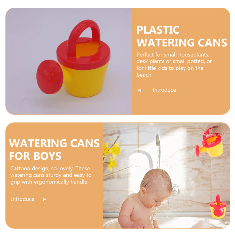 4 buah mainan pantai anak penyiraman kaleng plastik kecil untuk taman anak mandi anak laki-laki