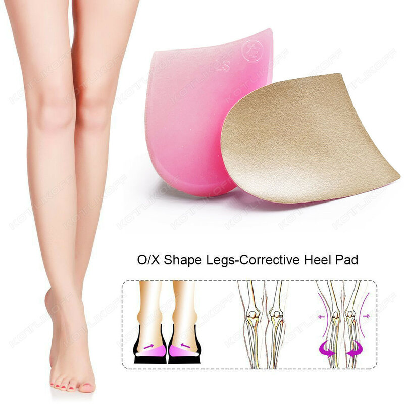 Palmilhas de gel para o calcanhar o/x pernas palmilhas ortopédicas alinhamento do pé bater no joelho dor arco pernas valgus varus correção sapato inserções