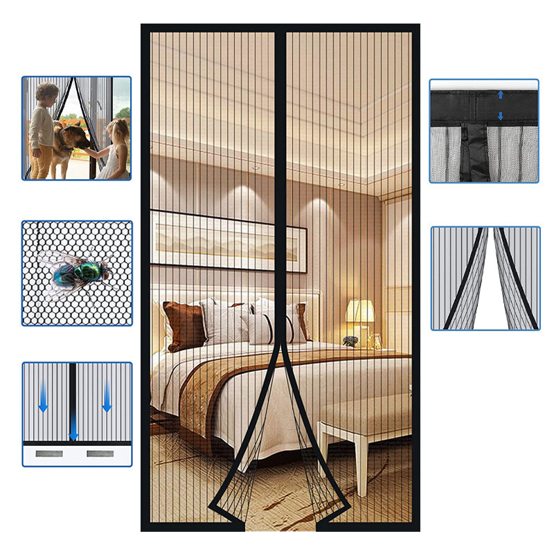 1 Set Summer Anti Mosquito Insect Fly Bug Curtains Net Automatic Closing Door Screen Kitchen Curtains ployester fiber Curtains