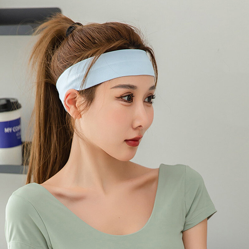 Grosso antiderrapante elástico Esporte Headbands, Sweat-Absorvente Sweatband, Yoga Hair Bands, Corrida e suor