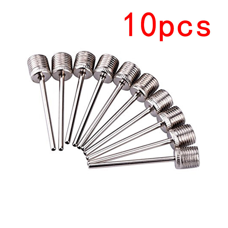 10pcs Sport Ball Needle Inflating Pump For Football Basketball Soccer Inflatable Air Valve Adaptor Stainless Steel Pump Pin