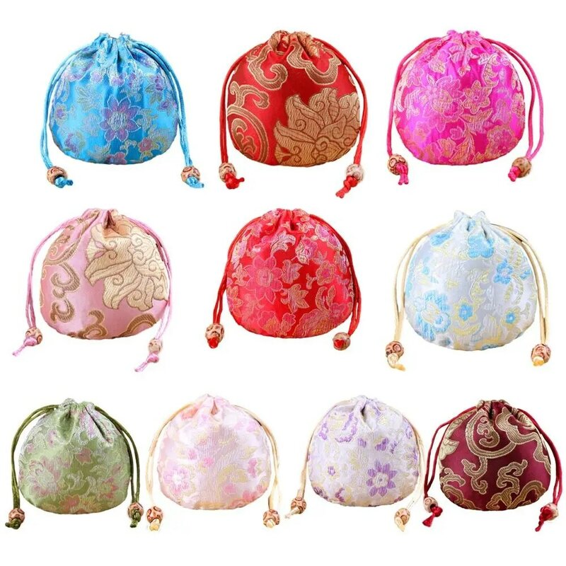 Сумка на шнурке с цветочной вышивкой в китайском стиле, сумки для упаковки ювелирных изделий, праздничная женская сумка для подарка на свадьбу, оптовая продажа