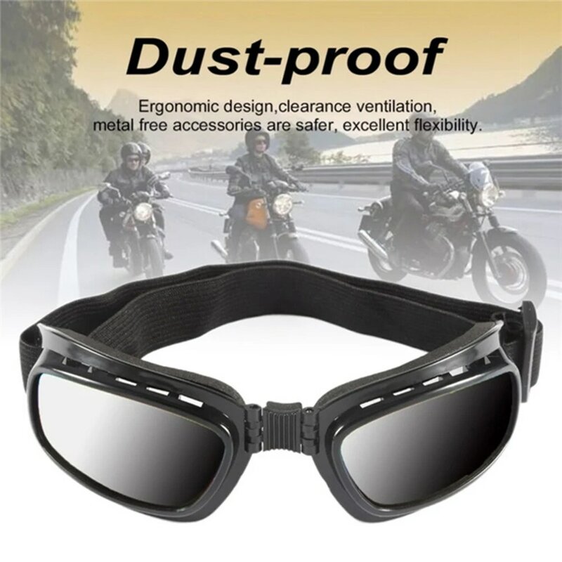 Gafas de seguridad para motocicleta, lentes multifuncionales plegables, antiniebla, a prueba de viento, para esquiar, para carreras todoterreno