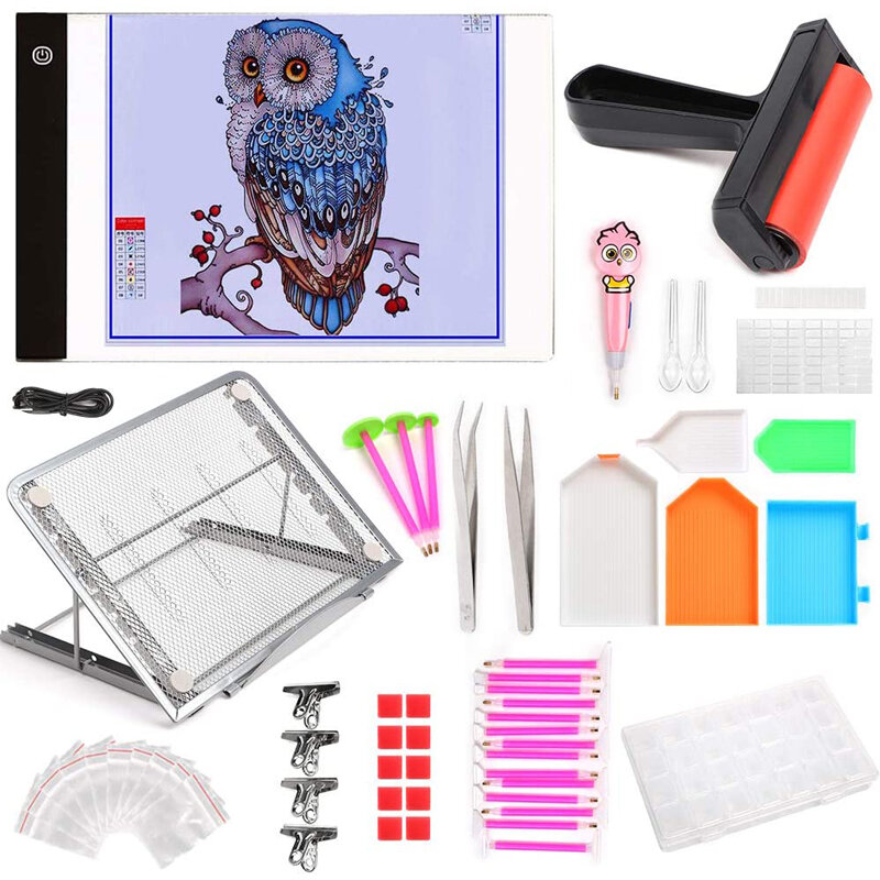 Kit d'accessoires de peinture au diamant 5D pour adultes et enfants, coussin léger, outils de peinture, facile à utiliser, haute qualité