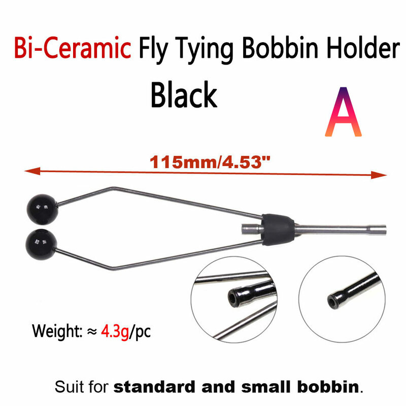 Bimoo Tungsten Alloy/ Bi-ceramic Tip Fly Tying Bobbin Holder Standard & Small Thread Bobbin Fishing Fly Lure Baits Making Tools