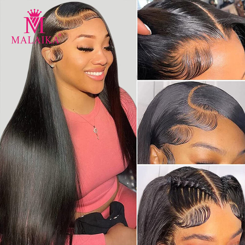 Malaika 250 Density 48 Inches Straight Lace Front Human Wigs Hair 13x4 HD Lace Frontal Wig Pre Plucked Remy Hair For Black Women