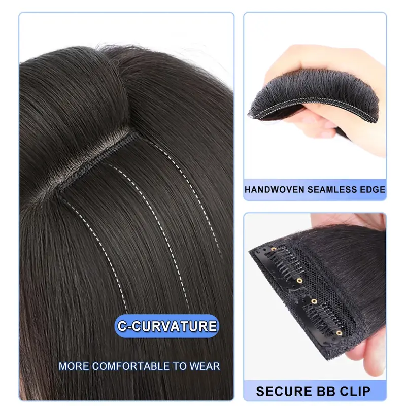 Clip in Hair Extensions Real Human Hair Natural Black for Women Remy Straight Human Hair Clip in Extensions Double Weft Seamless