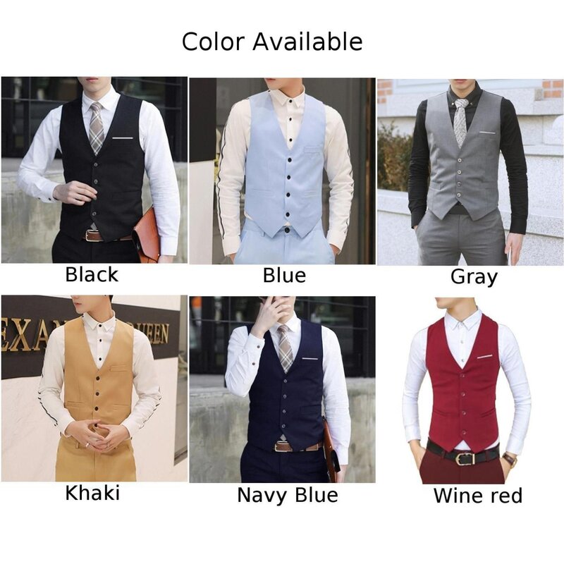 Мужской модный однобортный костюм, жилет, безрукавка, деловой изысканный деловой костюм, облегающий жилет для смокинга