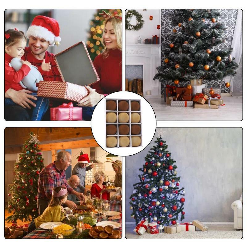 Bolas de veludo para decoração de árvore de Natal, suspensas, festivas, decoração, produtos para festas, 12 unid