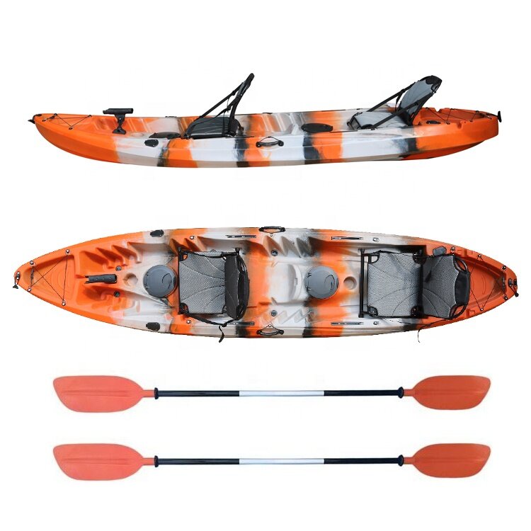 Happy 2-Person Canoe Hard Shell Plastic Fishing Ocean Paddle Family