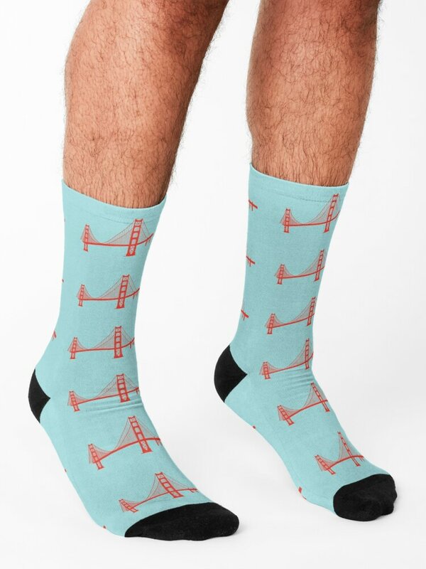 California's Golden Gate Bridge Span Socks christmas gift with print short Socks Woman Men's