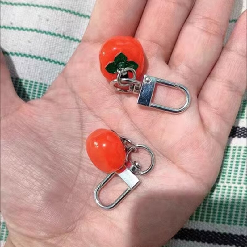 Leuke Persimmon hanger telefoon accessoire handgemaakte sleutelhanger hanger voor tas portemonnee