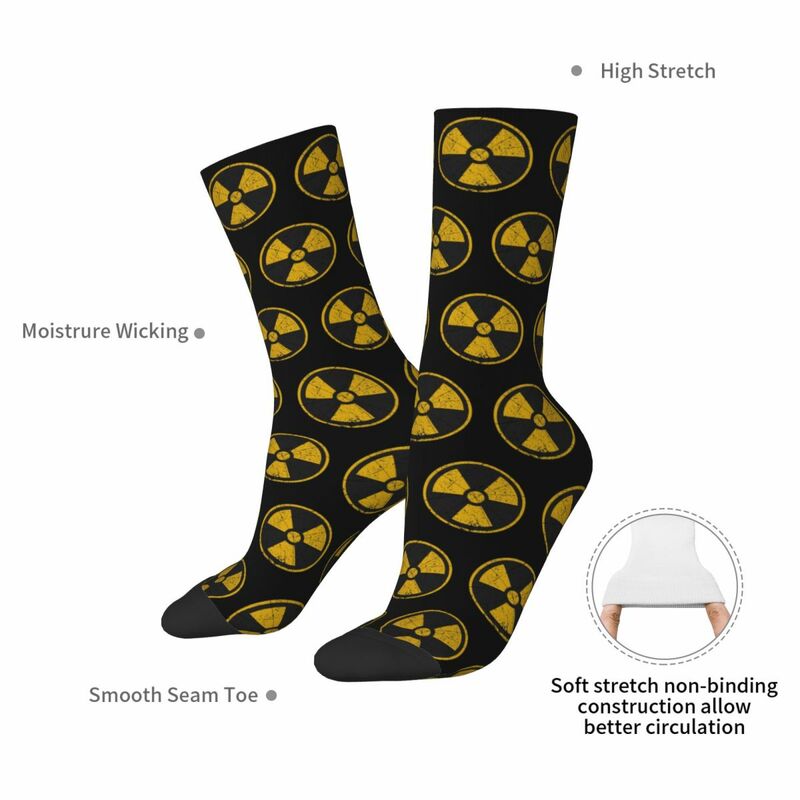Radiation Logo Vintage Style Socks Harajuku Sweat Absorbing Stockings All Season Long Socks Accessories Unisex Birthday Present