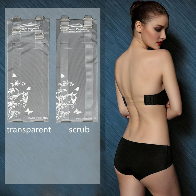 Women Silicone Non Slip Bra Straps 1Pair 2 Pair 1cm Wide Clear Transparent Invisible Adjustable Shoulder Bra Straps