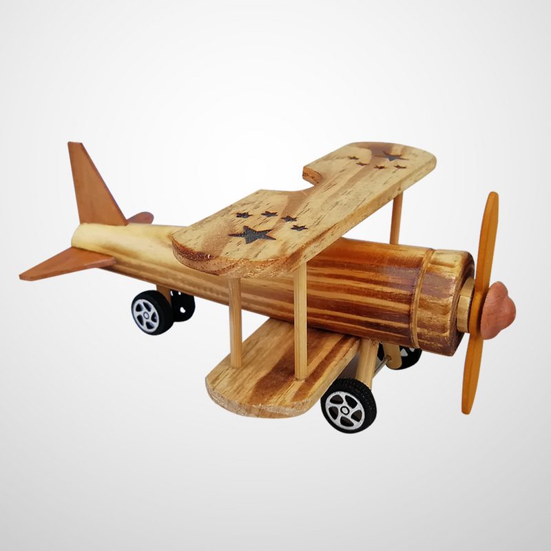 Décor d'avion en bois pour salon, décoration de combattant artisanal, ornement de bureau en bambou
