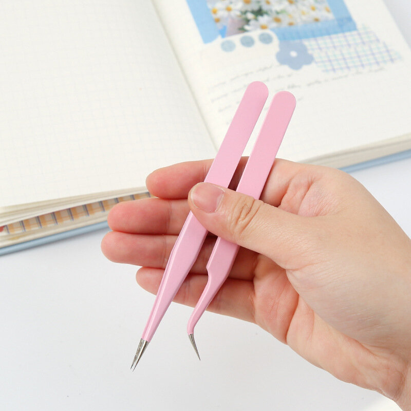 Kawaii multi-funcional mão conta pinças ferramenta adesiva para scrapbooking revistas utilitário faca papelaria