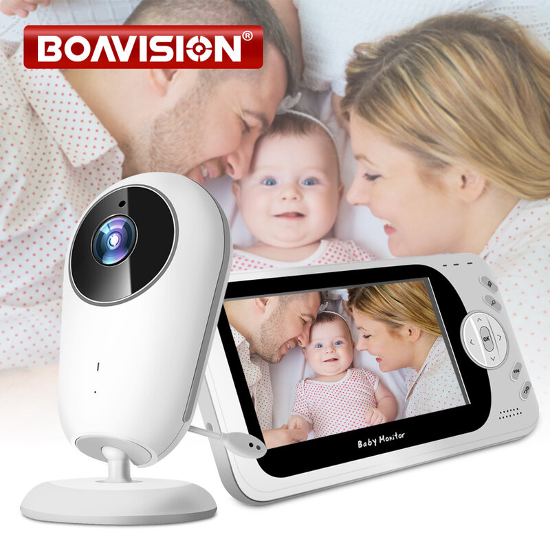 Video inalámbrico de 4,3 pulgadas Monitor de bebé niñera portátil IR LED visión nocturna intercomunicador vigilancia cámara de seguridad VB608