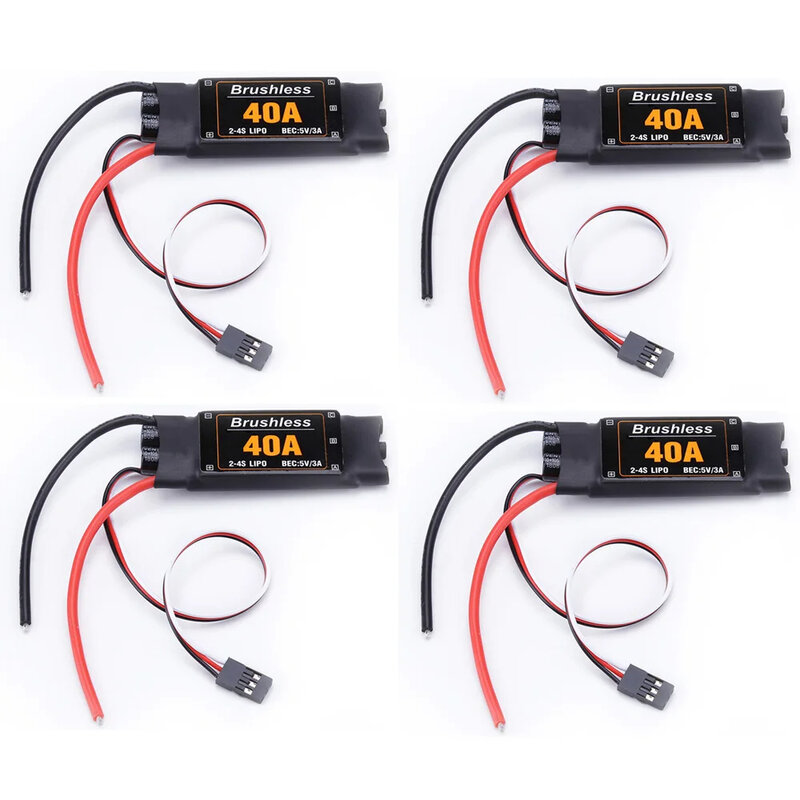 4pcs/lot Brushless 40A ESC Speed Controler 2-4S With 5V 3A UBEC For RC FPV Quadcopter RC Airplanes Helicopter