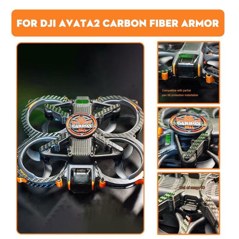 Drone serat karbon, penutup pelindung portabel Bumper kamera udara multi-fungsi Shuttle Anti tabrakan untuk dji AVATA 2