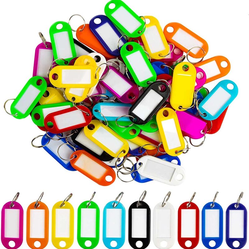 Random Color Key Tags With Labels Plastic Prevent Missing Key Identifiers Luggage Bag Accessories