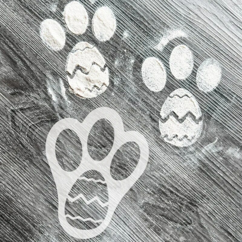 Easter Bunny Paw Stencil Holiday Egg Hunt Bunny Tracks Template Happy Easter Party Decorations DIY Easter Day Holiday Decor For