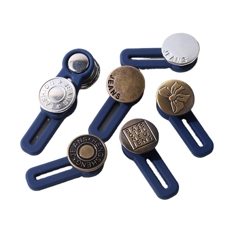 Metal Retractable Buckle Buttons for Clothing Jeans Adjustable Waistline Increase Waist Fastener Extended Button