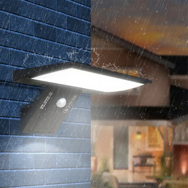 Solar Powered exterior impermeável pátio iluminação, Intelligent Sensing Solar Wall Light, sem fiação necessária, carregamento USB