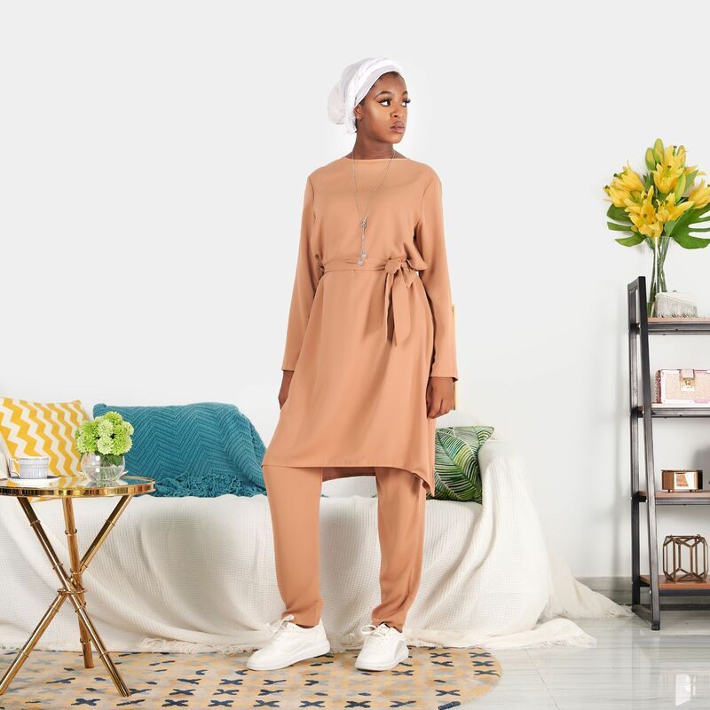 Mulheres soltas e confortáveis conjuntos de duas peças, quimono muçulmano, Ramadã, Dubai, Turquia, Eid, islâmico, moda
