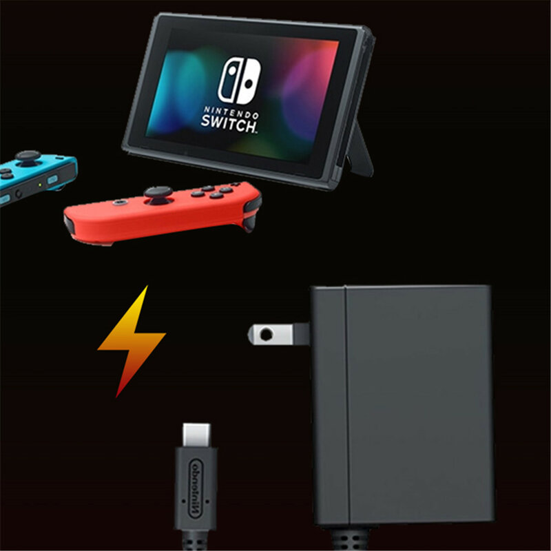 Carregador Adaptador de Energia para Nintendo Switch, Adaptador de Energia, US Plug, 100-240V, Carregamento Original