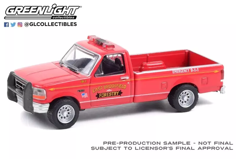 1:64 1992 Ford F-350 -East Brookfield Massachusetts Forestry Diecast Metal Alloy Model Car Toys For Gift Collection W1266