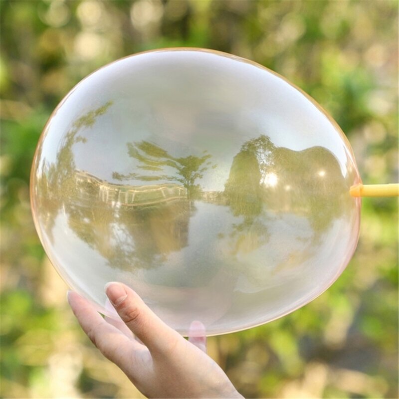 ปลอดภัย Bubble ของเล่นเป่าลูกบอลฟองที่มีสีสันการแข่งขันพลาสติกสีสุ่มลูกโป่งสีสันสดใส Bubble Blow